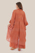 Embroidered oversized kaftan dress with V neckline